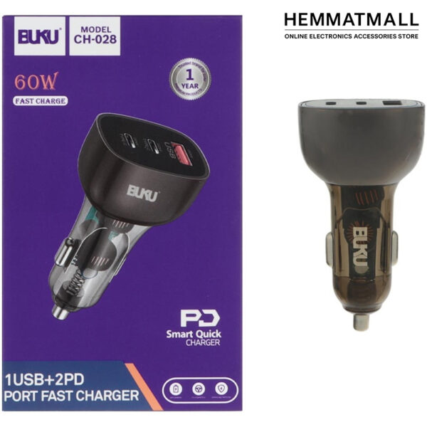 شارژر فندکی 60 وات بوکو (BUKU)