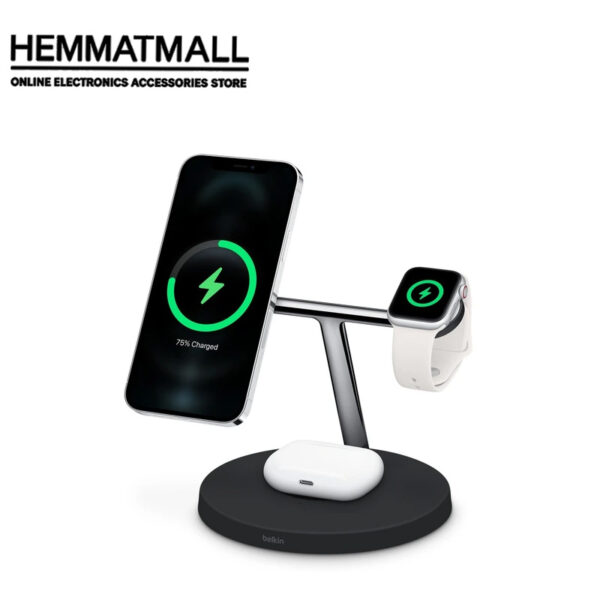 استند شارژ وایرلس مگ سیف 3 کاره بلکین